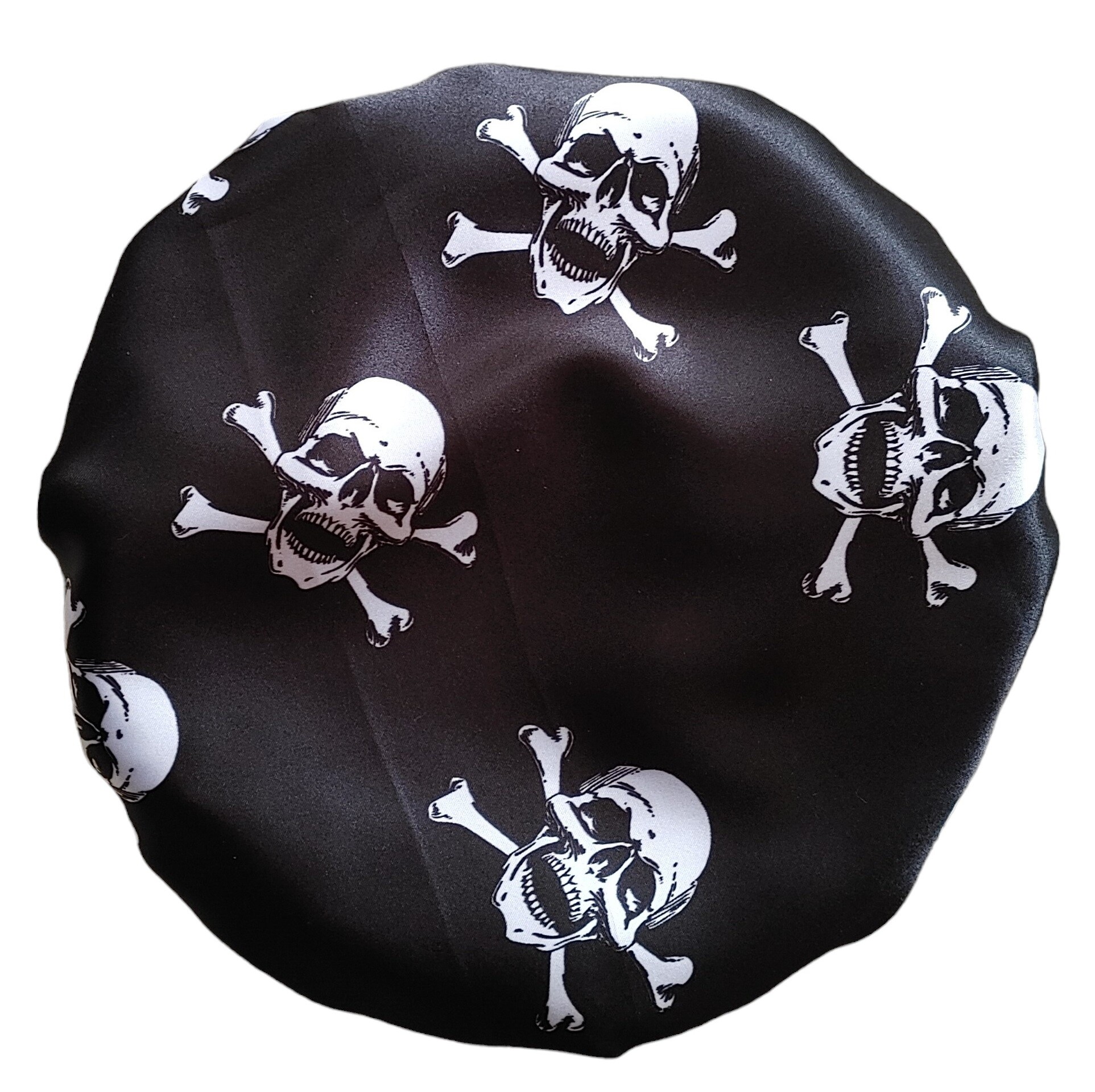 Mens Shower Cap - Silver Skull and Crossbones