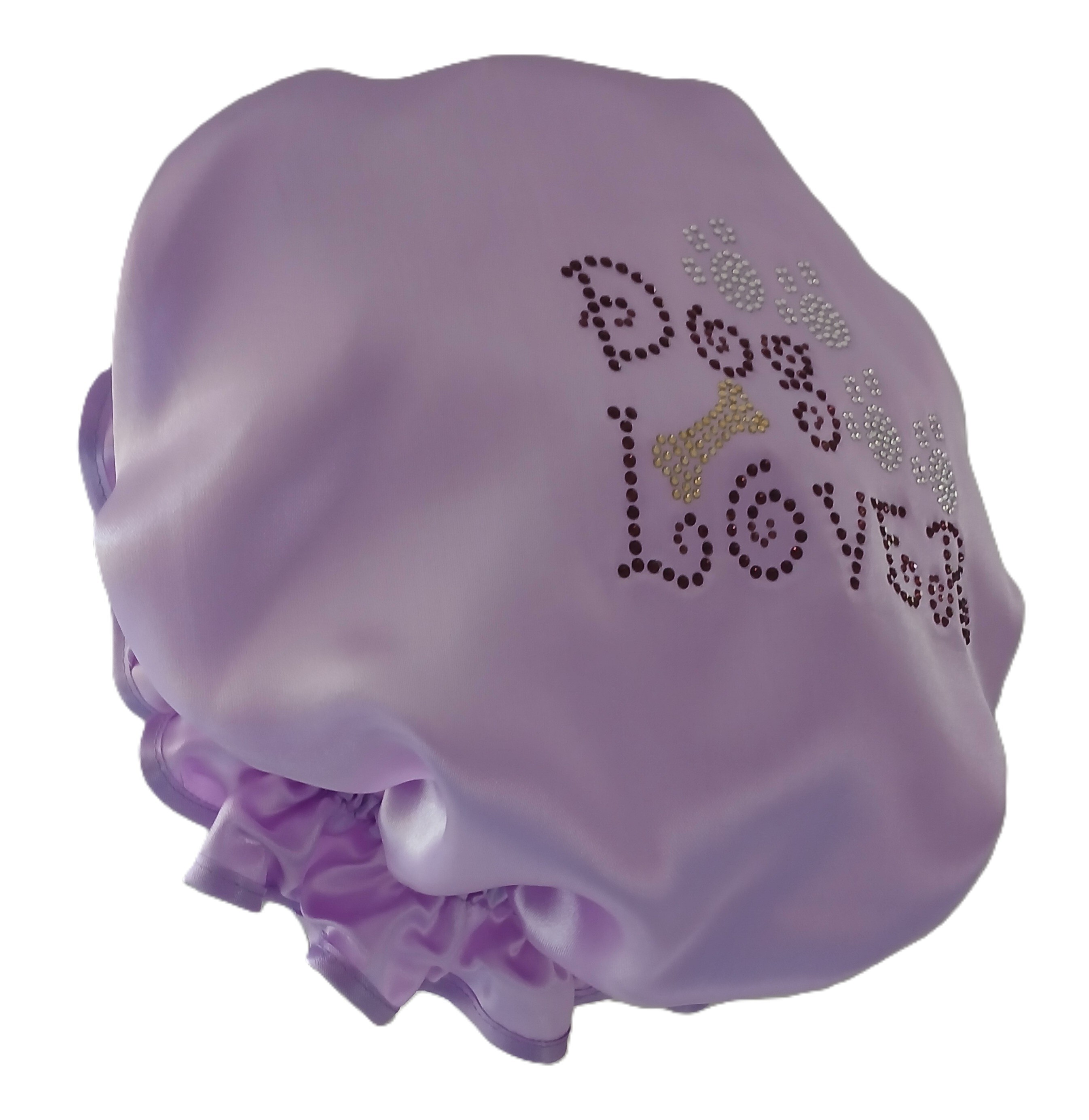 Diamante Shower Cap - DOG LOVER - Lilac