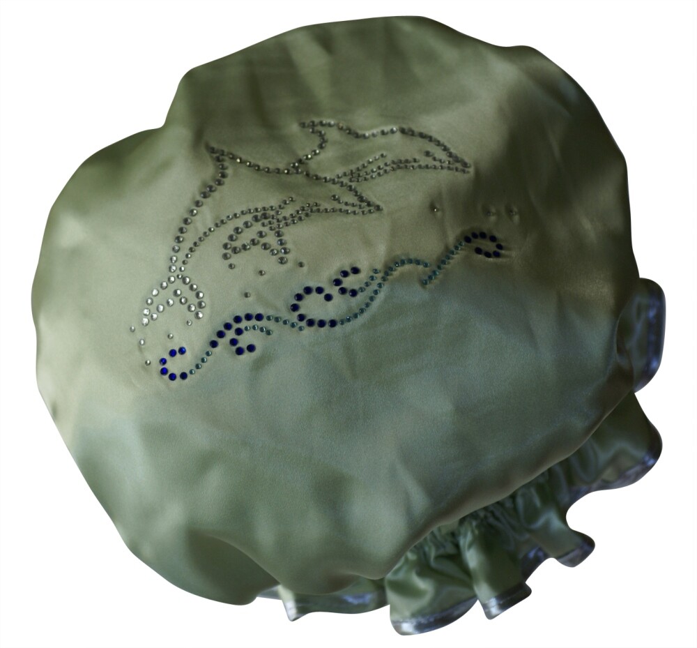 Diamante Shower Cap - DOLPHINS (Girls) - Lime