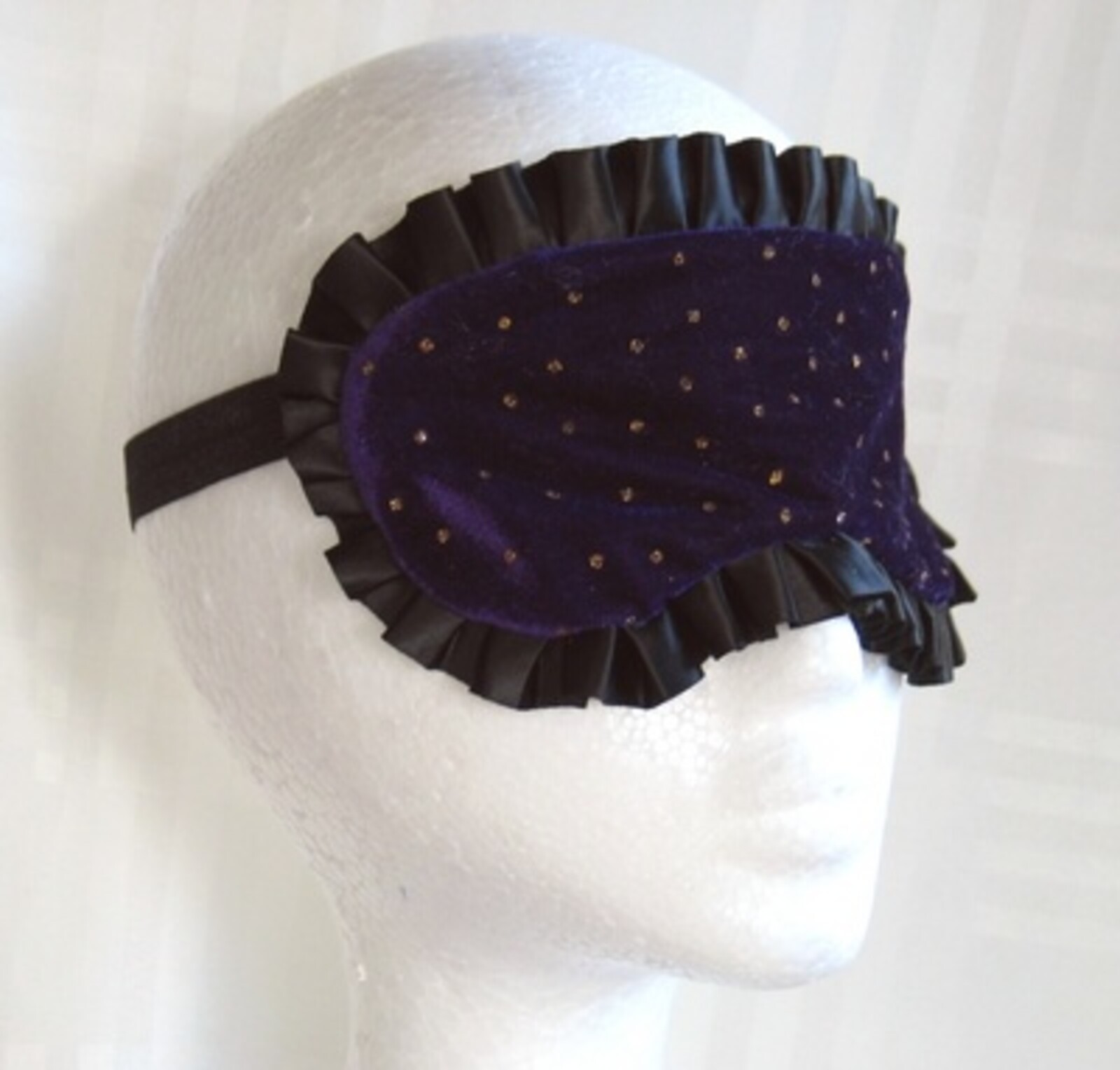 Sleep Mask - Purple w/Gold Dots