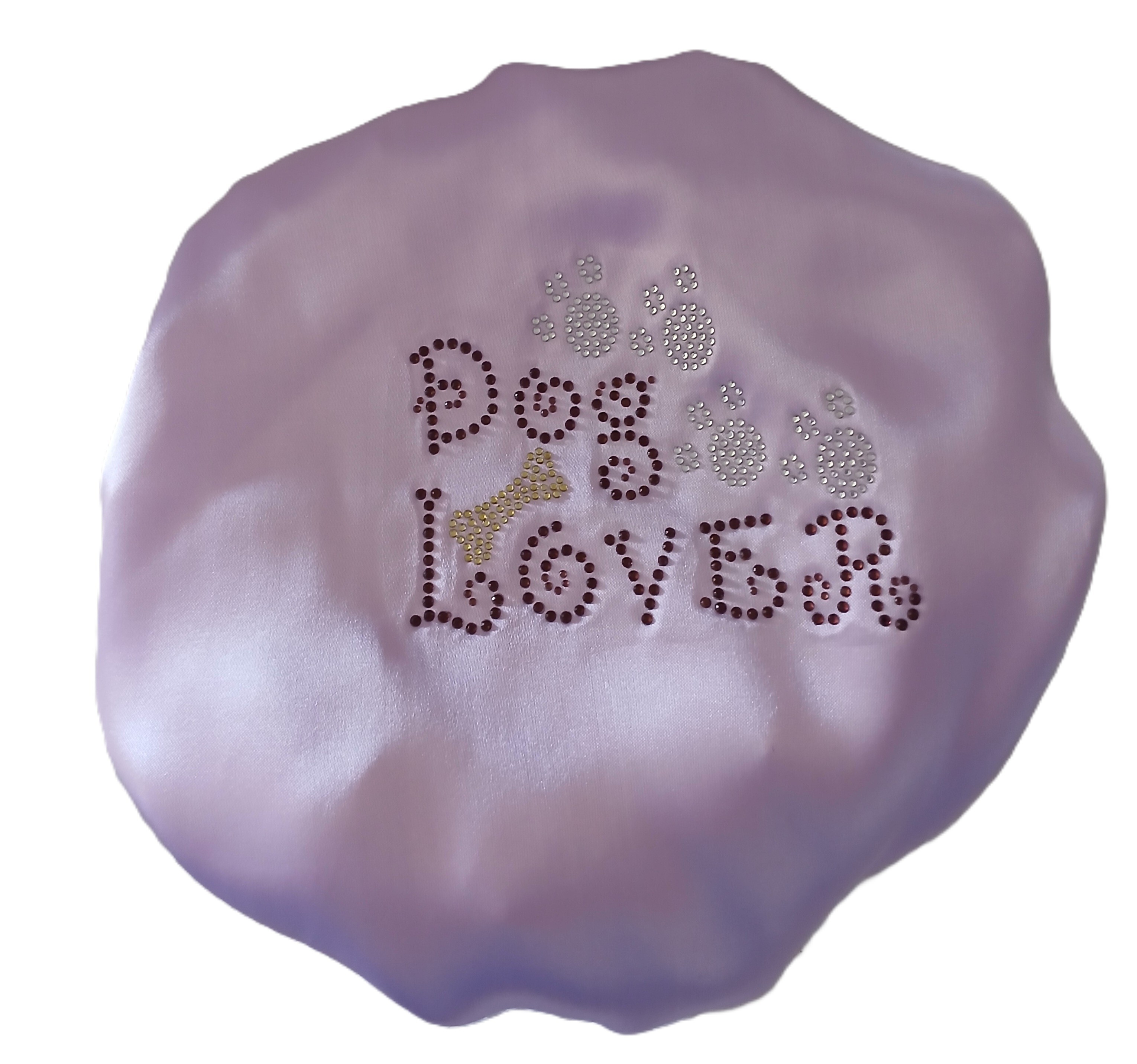 Diamante Shower Cap - DOG LOVER - Lilac