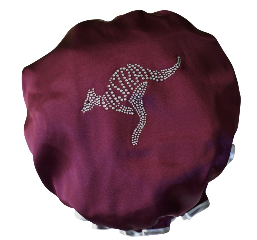 Diamante Shower Cap - AUSSIE ROO - Burgundy