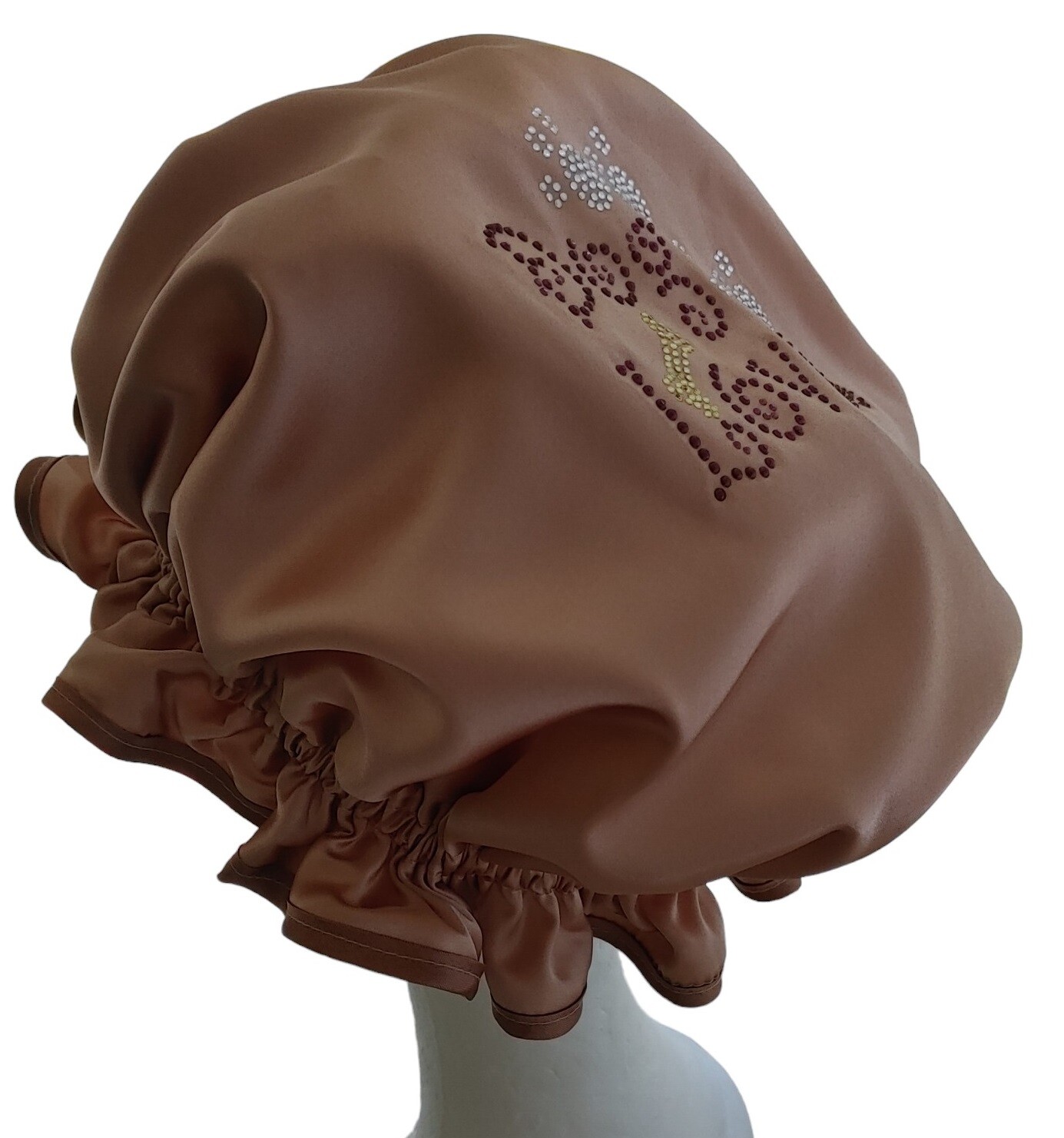 Diamante Shower Cap - Dog Lover - Tan