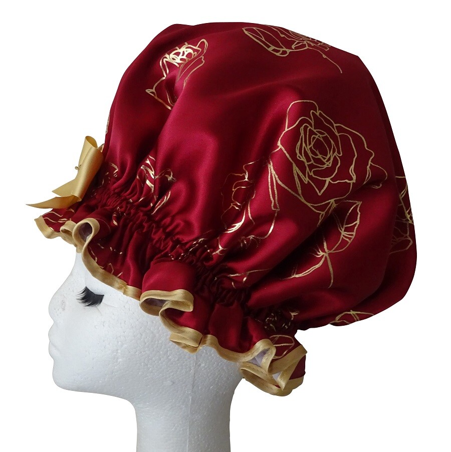 XL Ladies Shower Cap - Bloom Burgundy