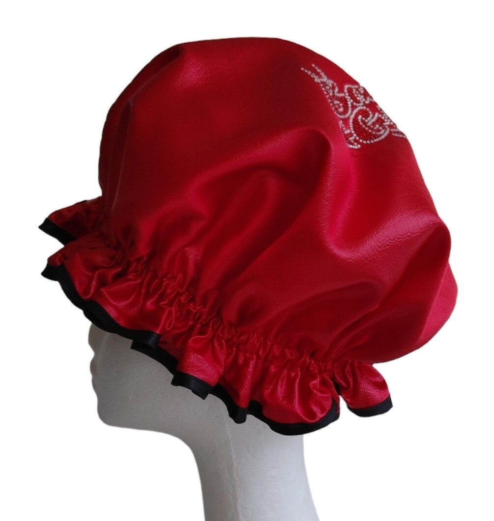 Diamante Shower Cap - BAD GIRL - Red