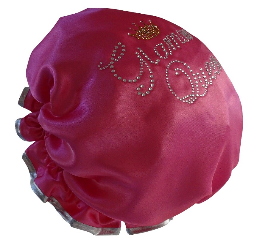 Diamante Shower Cap - GLAMOUR QUEEN - Hot Pink