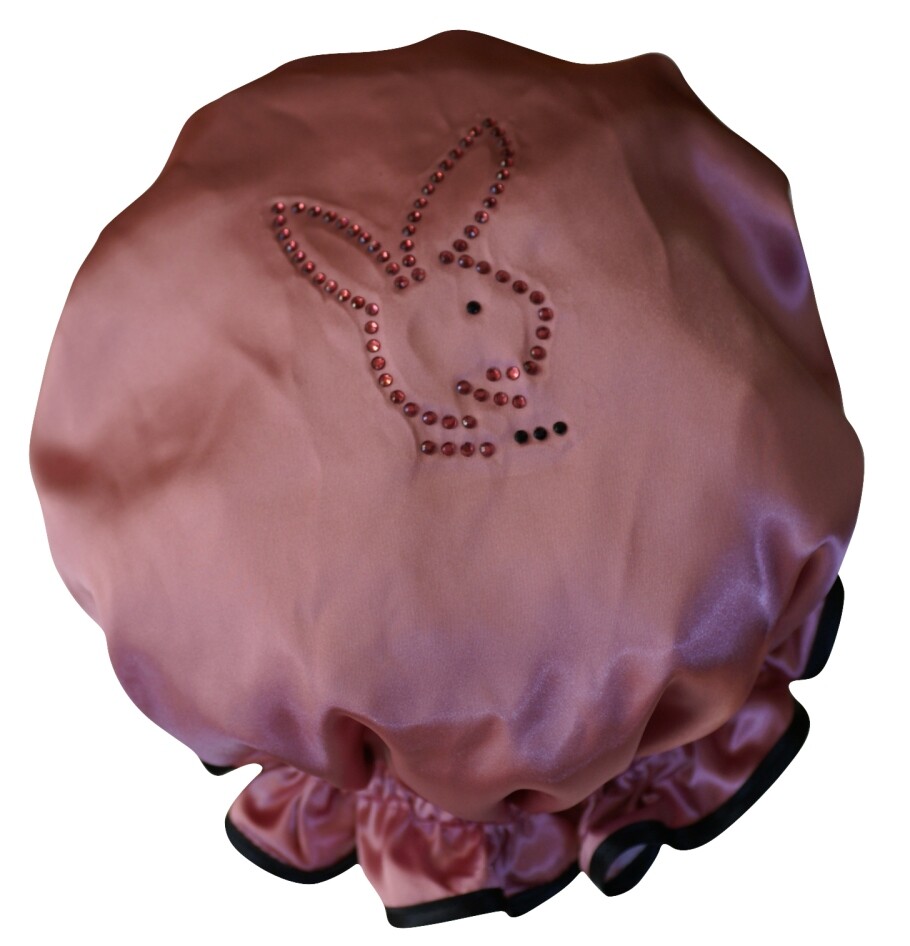 Diamante Shower Cap - BUNNY GIRL - Dusty Pink