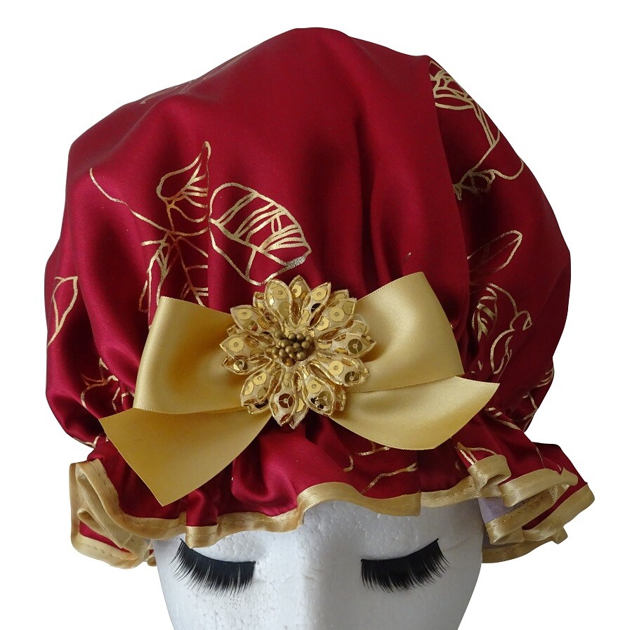 XL Ladies Shower Cap - Bloom Burgundy