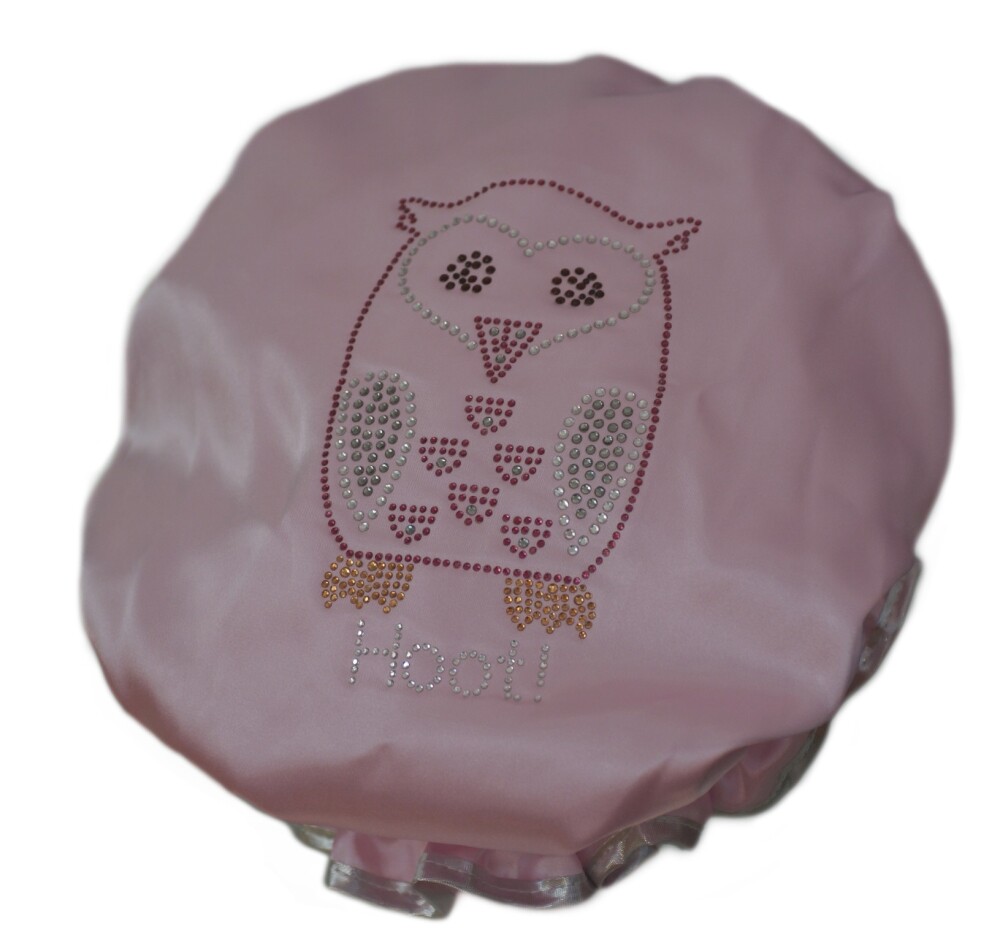 Diamante Shower Cap - HOOT - Pink