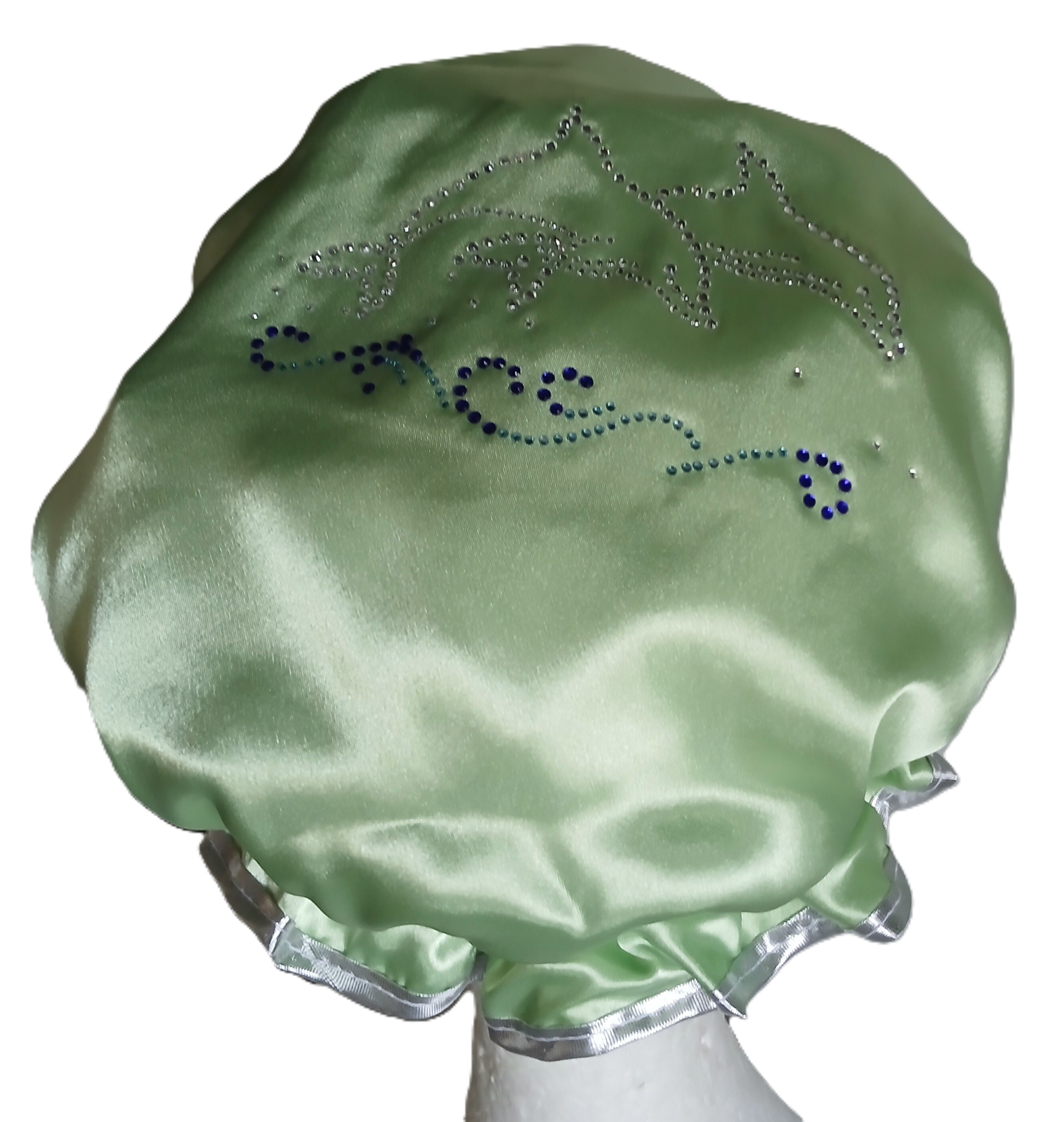 Diamante Shower Cap - DOLPHINS (Girls) - Lime