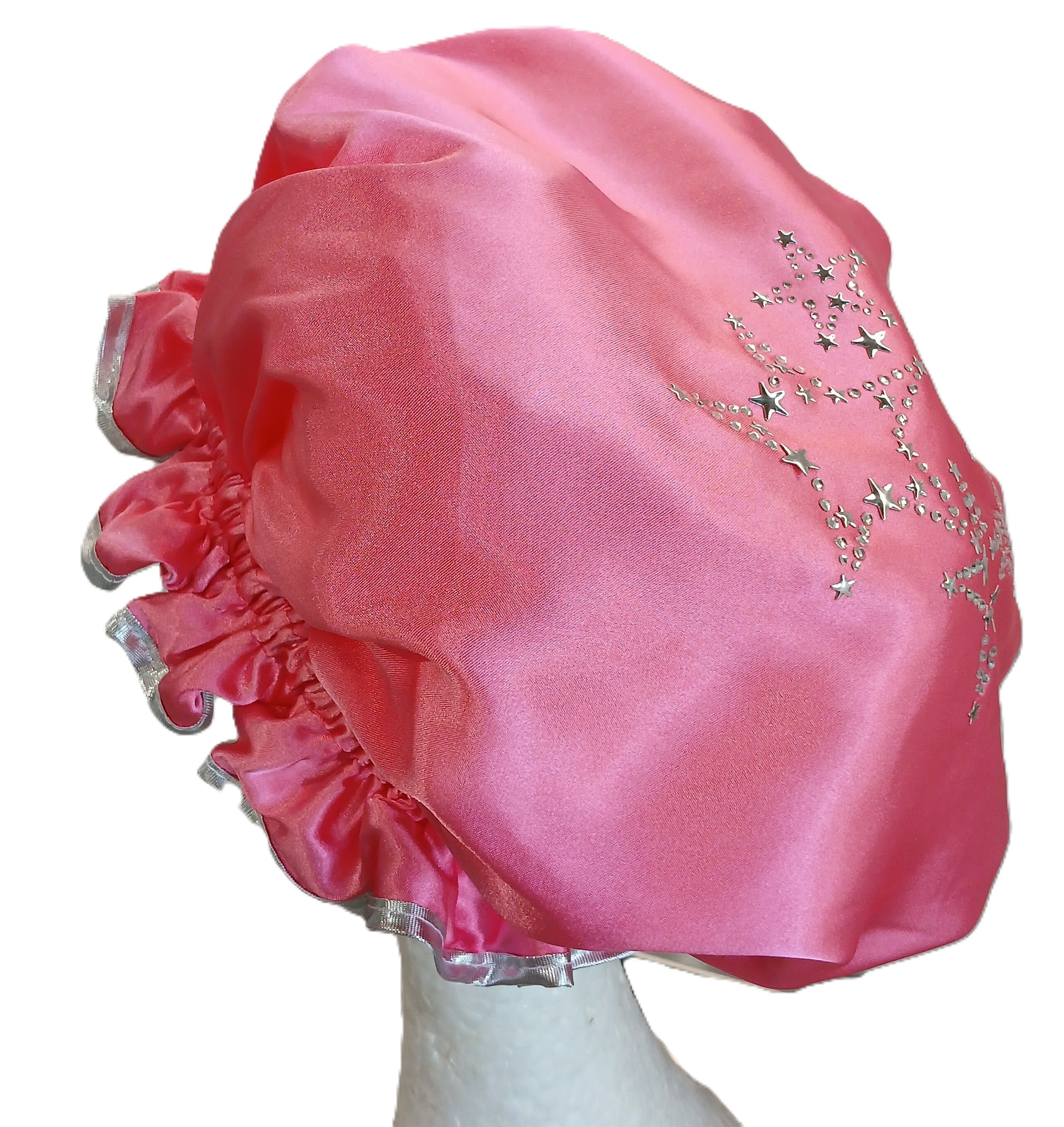 Diamante Shower Cap - STARS - Hot Pink 