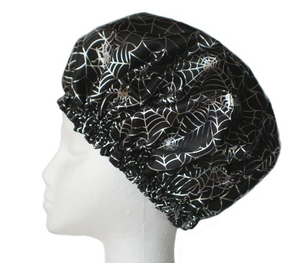 Mens Shower Cap - Spiderweb Black