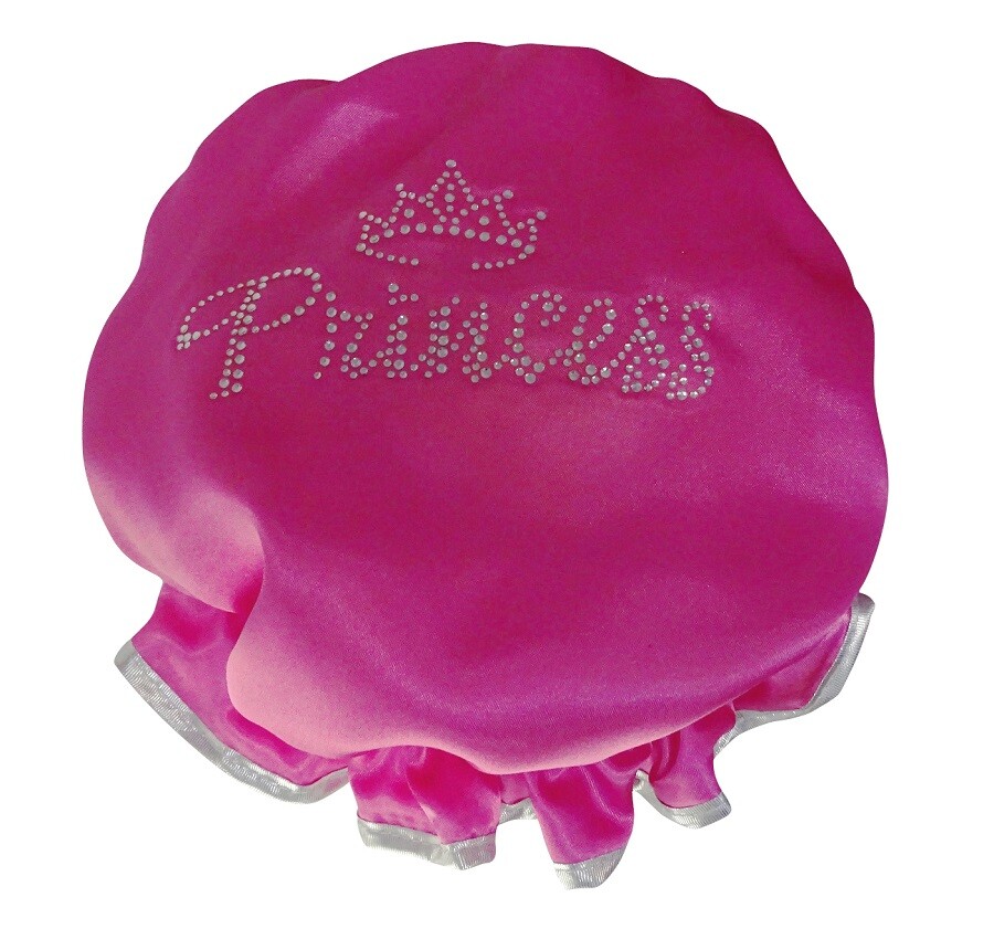 Diamante Shower Cap - PRINCESS - Hot Pink (Girls)