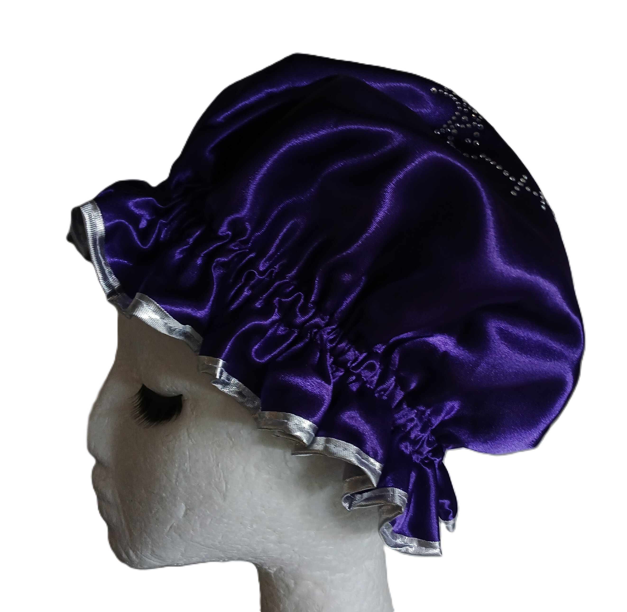 Diamante Shower Cap -LITTLE KITTY - Purple (Girls)
