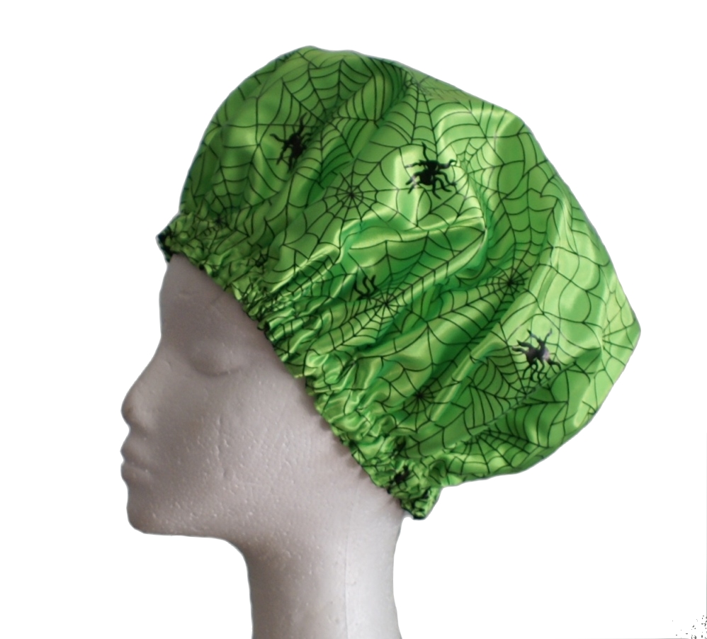 Mens Shower Cap - Spiderweb Lime