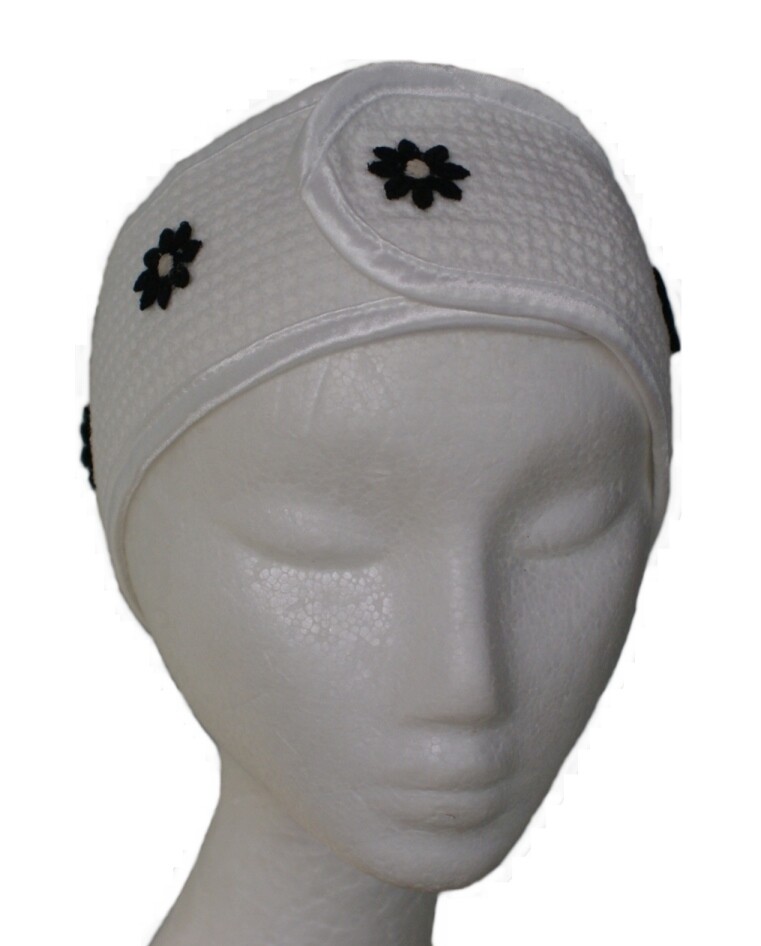 Microfibre Head Band - Black Daisy