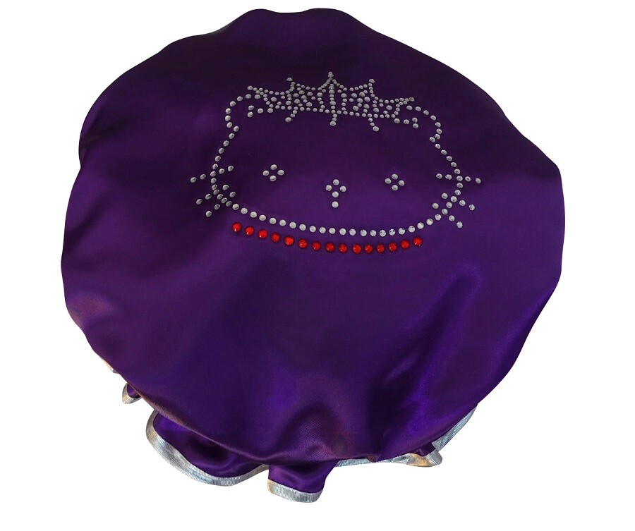 Diamante Shower Cap -LITTLE KITTY - Purple (Girls)